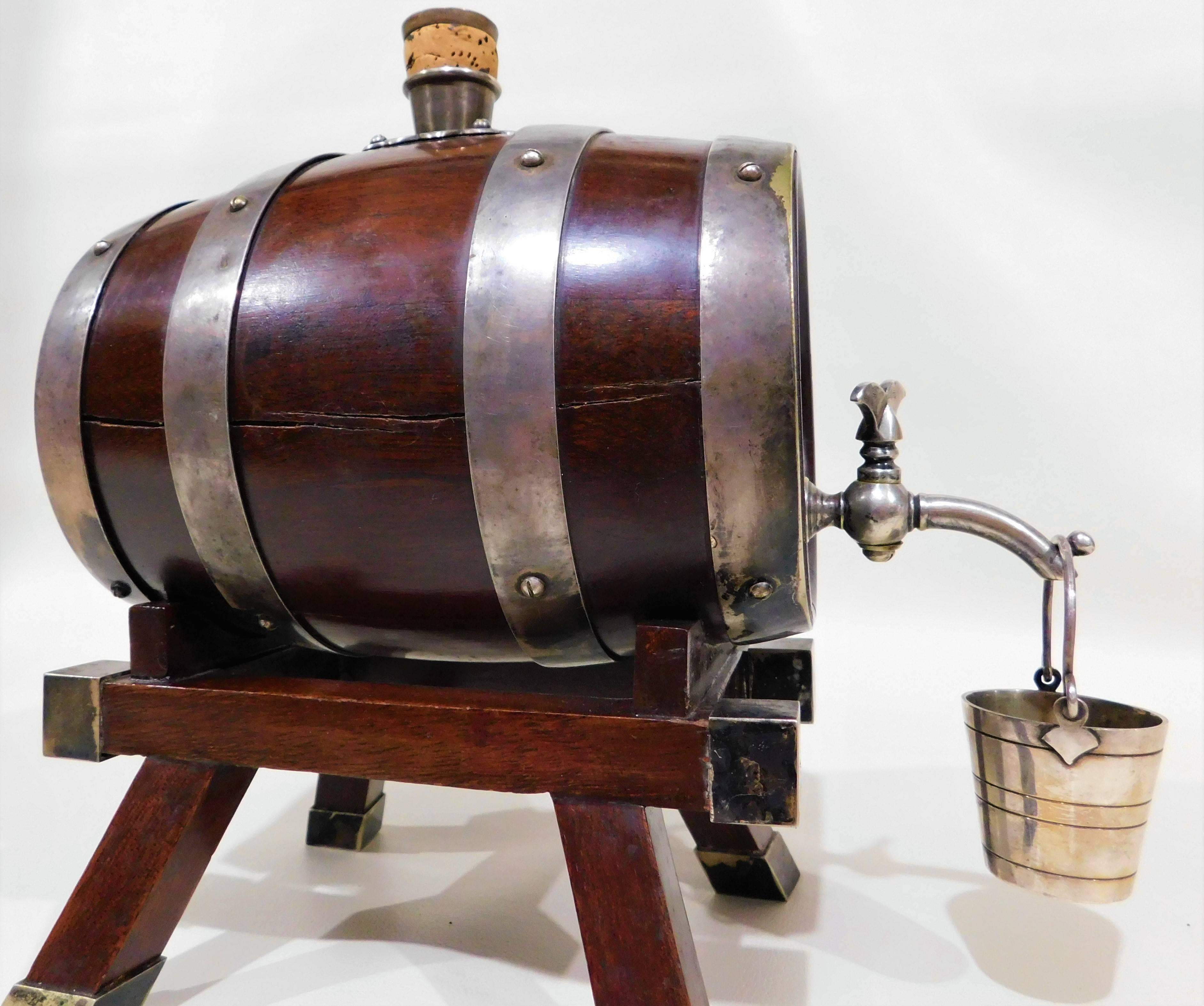 20th Century English Spirit Liquor Dispenser Cask Barrel