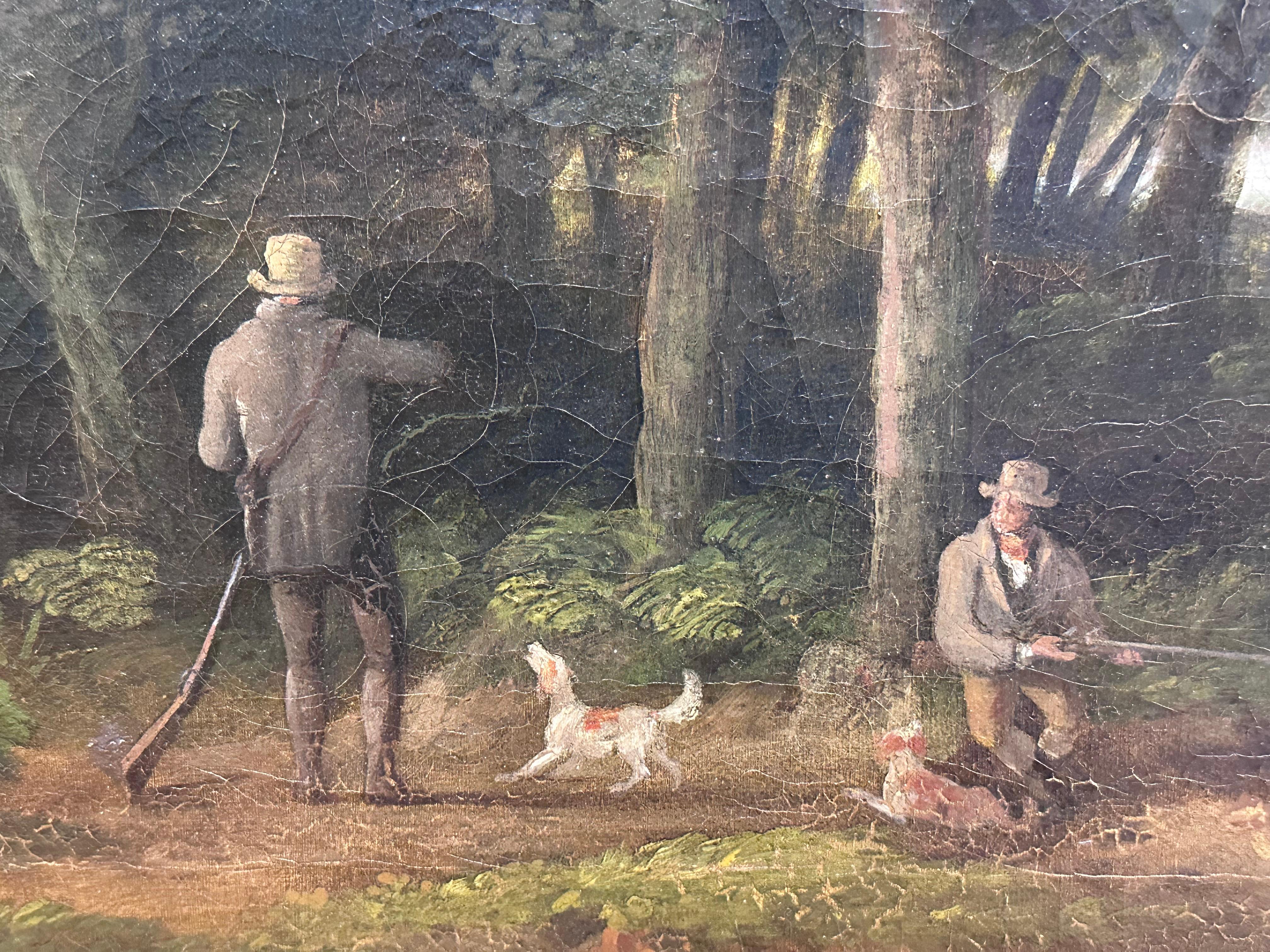 A Day Shooting in the Woods
English artist, circa 1830's period
signed with initials 