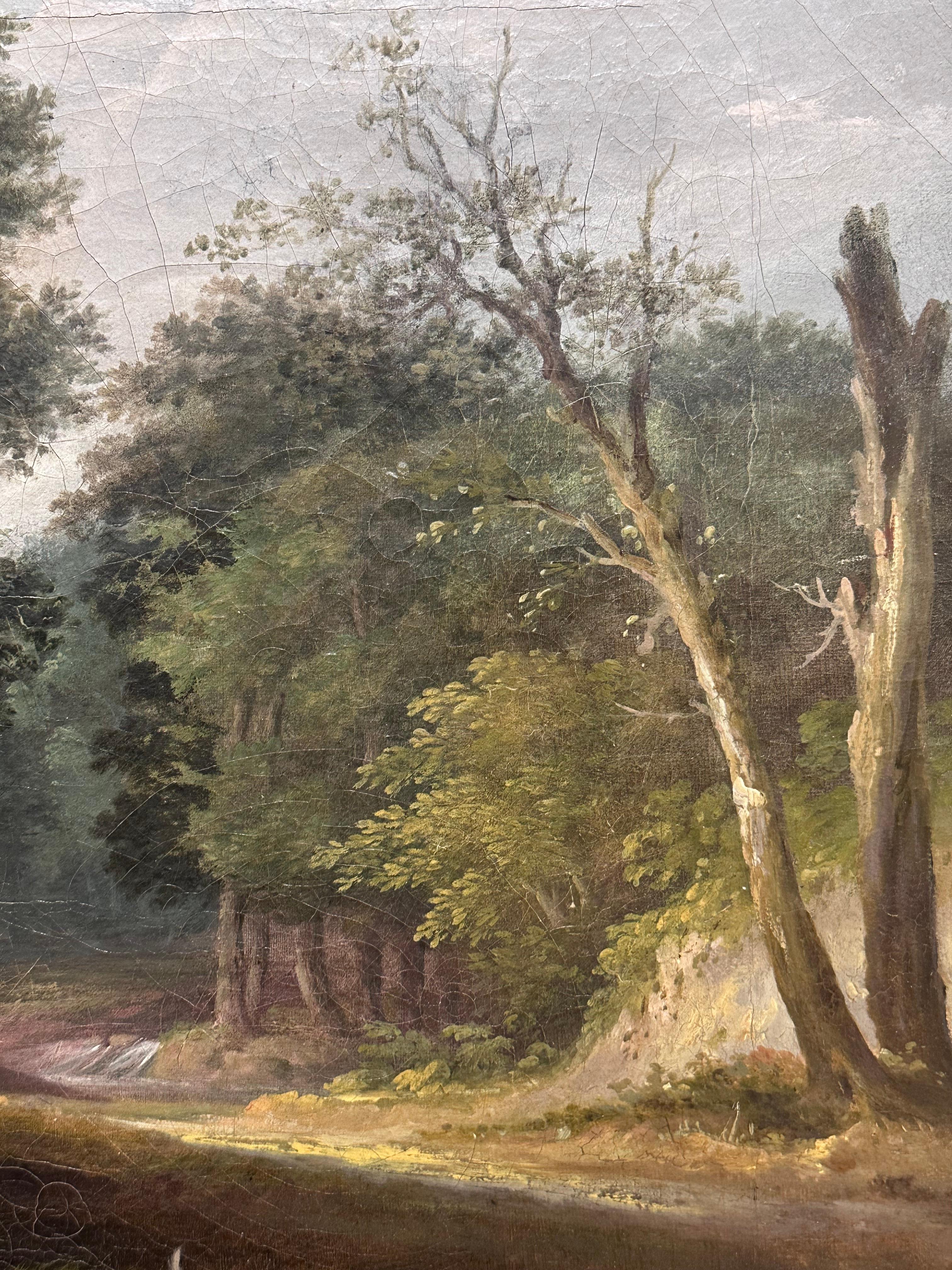 Fine 1830's English Sporting Art Country House Painting Shooting Gentlemen Woods For Sale 4