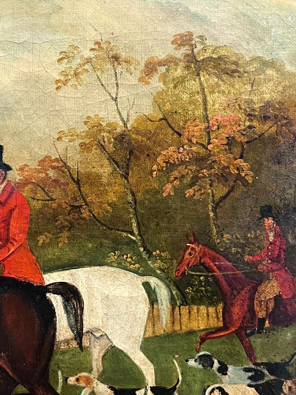 The Fox Hunt
English artist, 20th century
oil on board, framed
framed: 15 x 16.5 inches
board: 10 x 12 inches
provenance: private collection
condition: very good and sound condition though with a minor indent to the surface; frame has a minor scuff