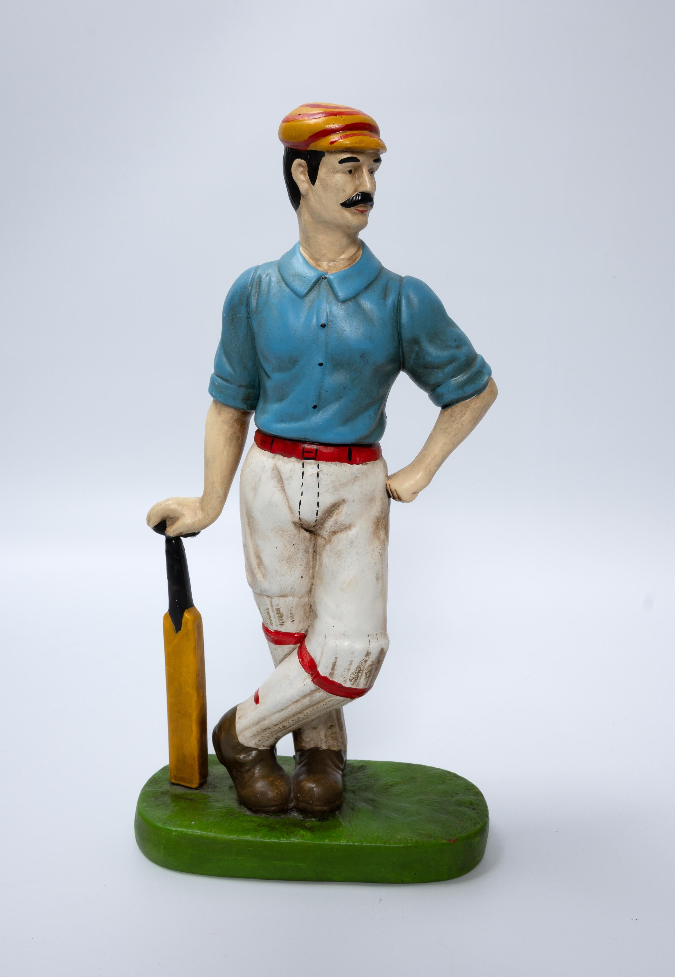 English Sporting Figures Of A Cricketer And A Footballer C.1920 For Sale 3