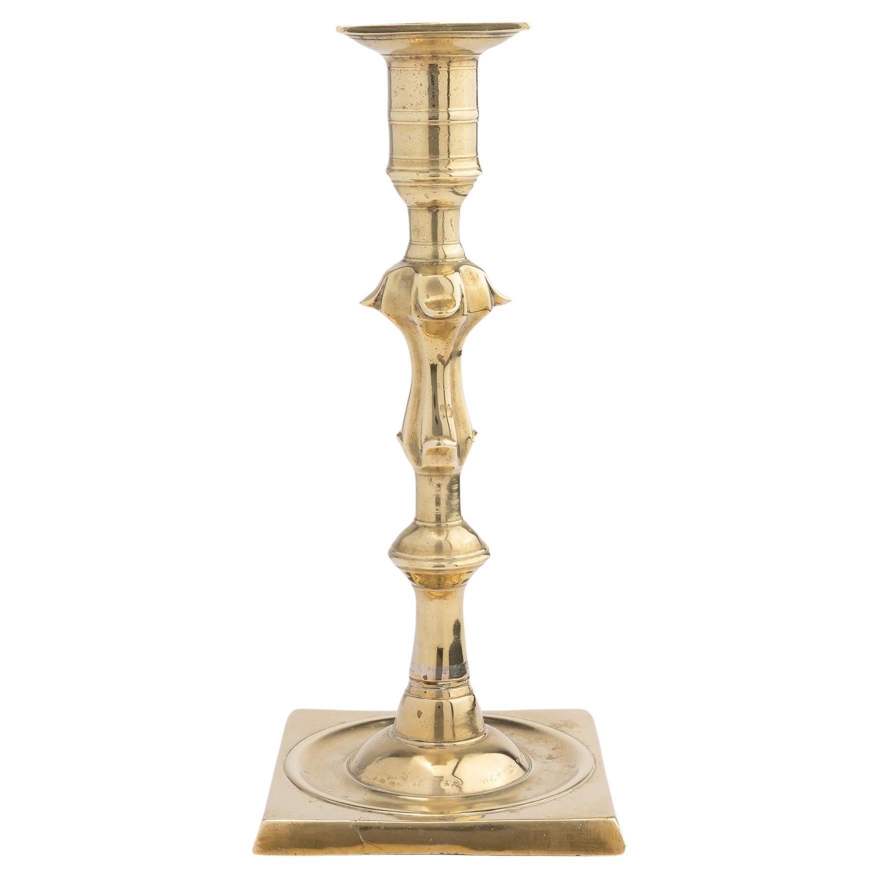 English square base Queen Anne candlestick, 1750-60