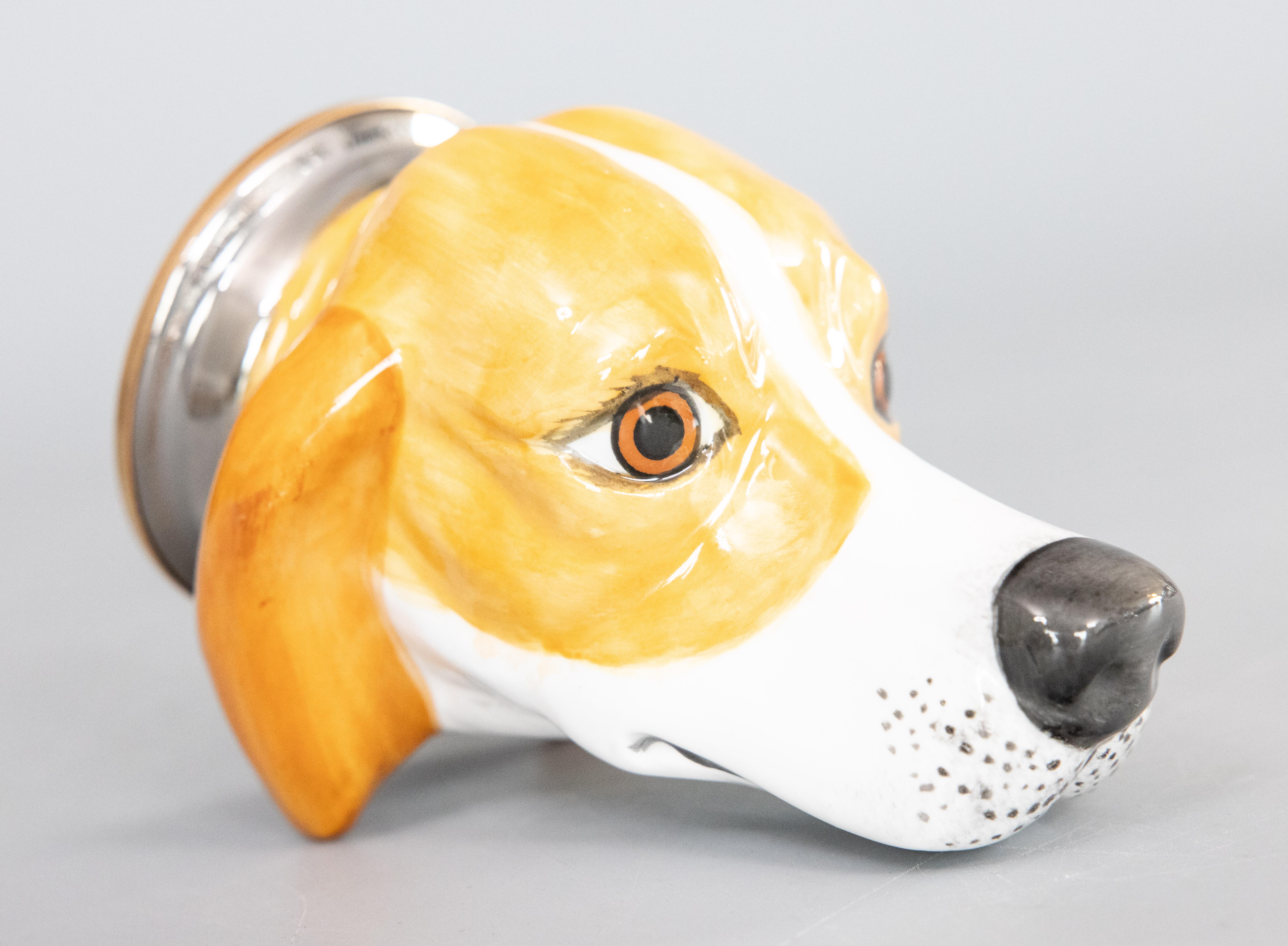 English Staffordshire Beagle Hound Dog Hunting Equestrian Stirrup Cup For Sale 3