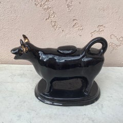 English Staffordshire Black Cow Creamer, circa 1880