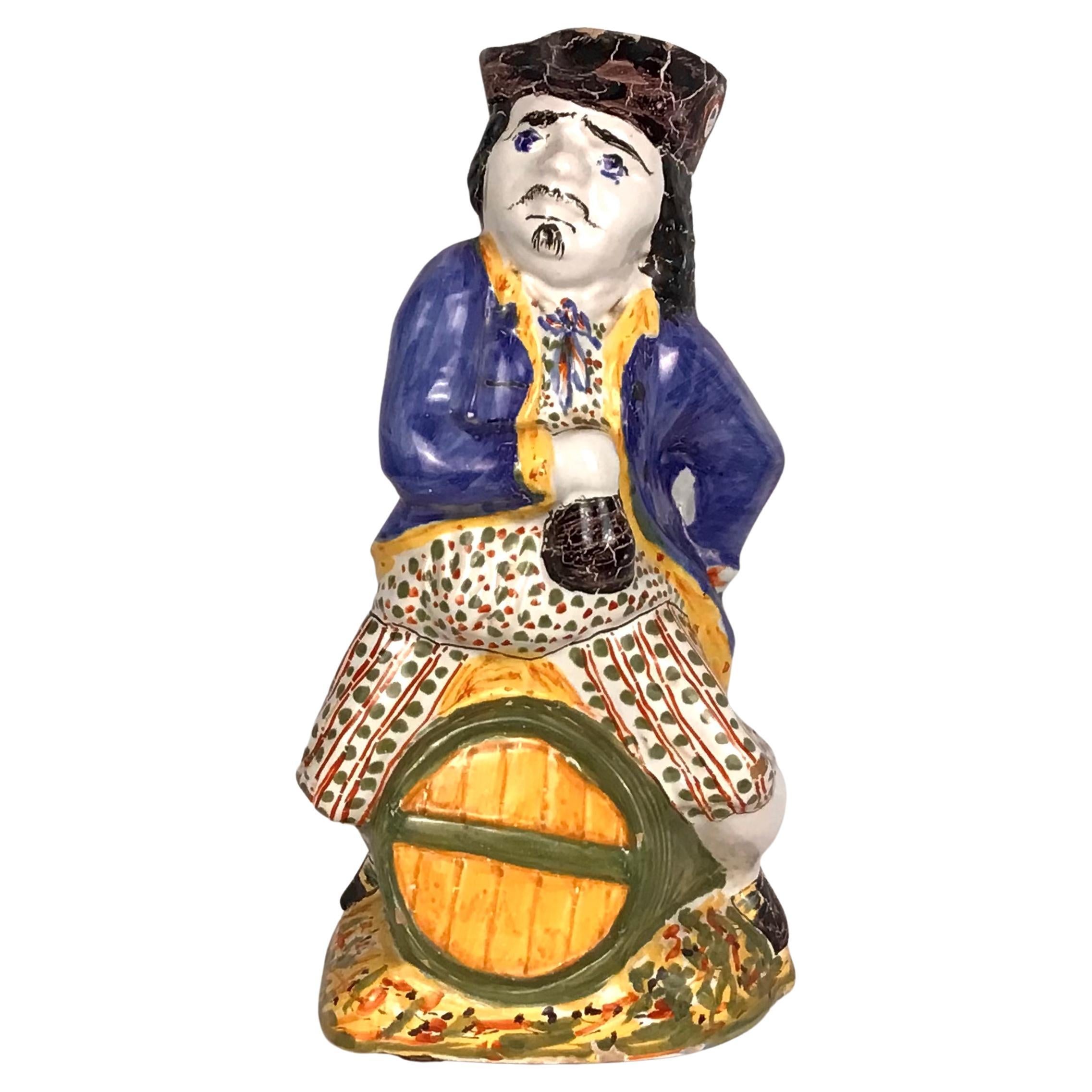 Figure de pichet Toby en céramique anglaise du Staffordshire en vente