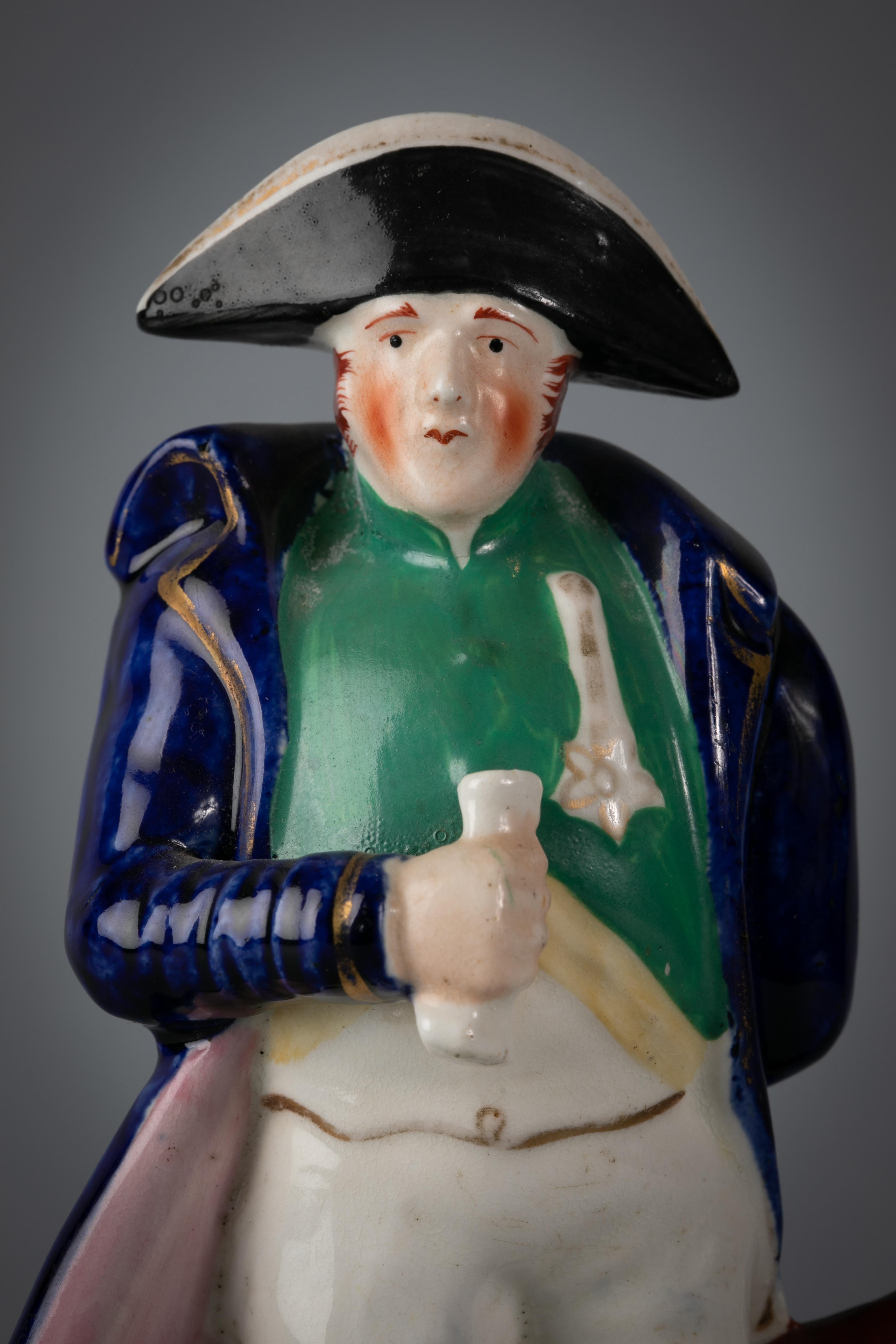 Britannico Figura di Napoleone in Staffordshire inglese, 1875 circa in vendita