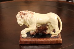 English Staffordshire Figurine of Medici Lion, 19th Century