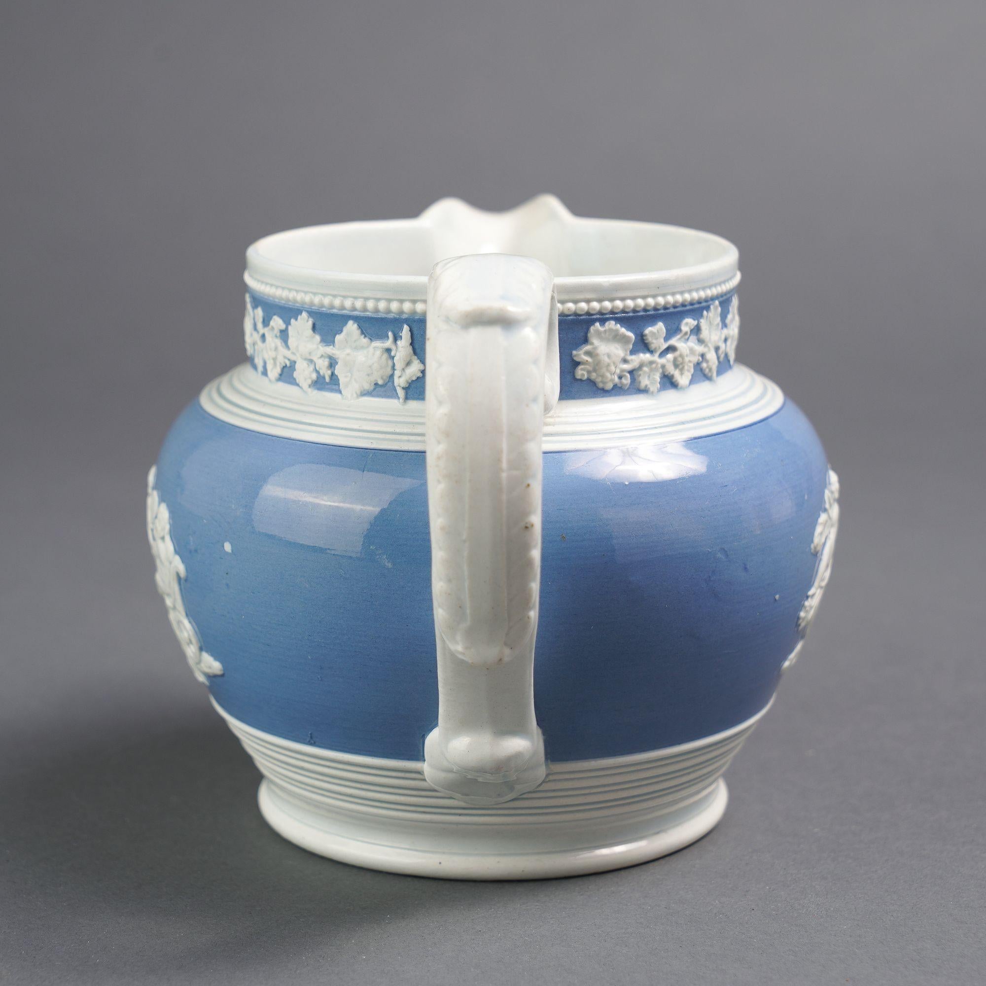 British English Staffordshire pearlware pitcher by Chetham & Woolley, 1820-30 For Sale