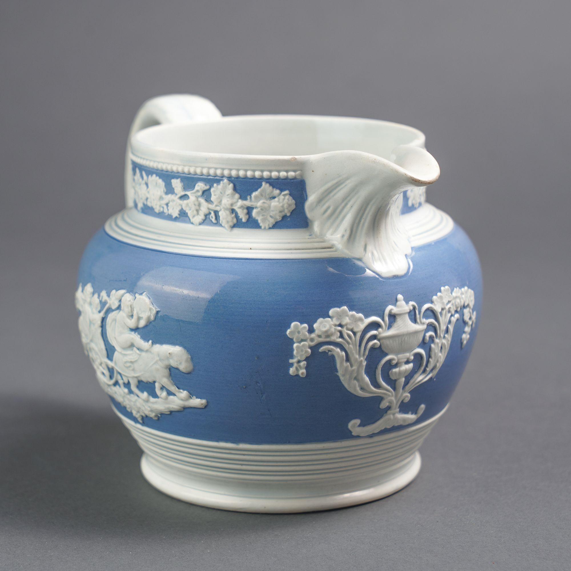 Englischer Staffordshire-Perlglaskrug von Chetham & Woolley, 1820-30 (Steingut) im Angebot