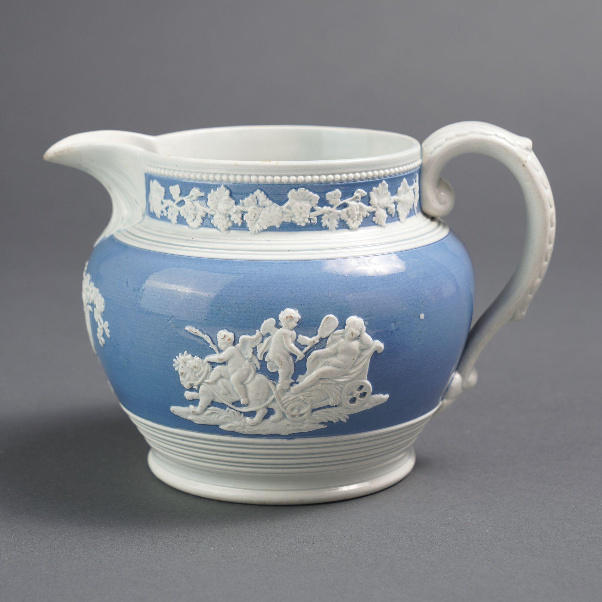 Englischer Staffordshire-Perlglaskrug von Chetham & Woolley, 1820-30 im Angebot