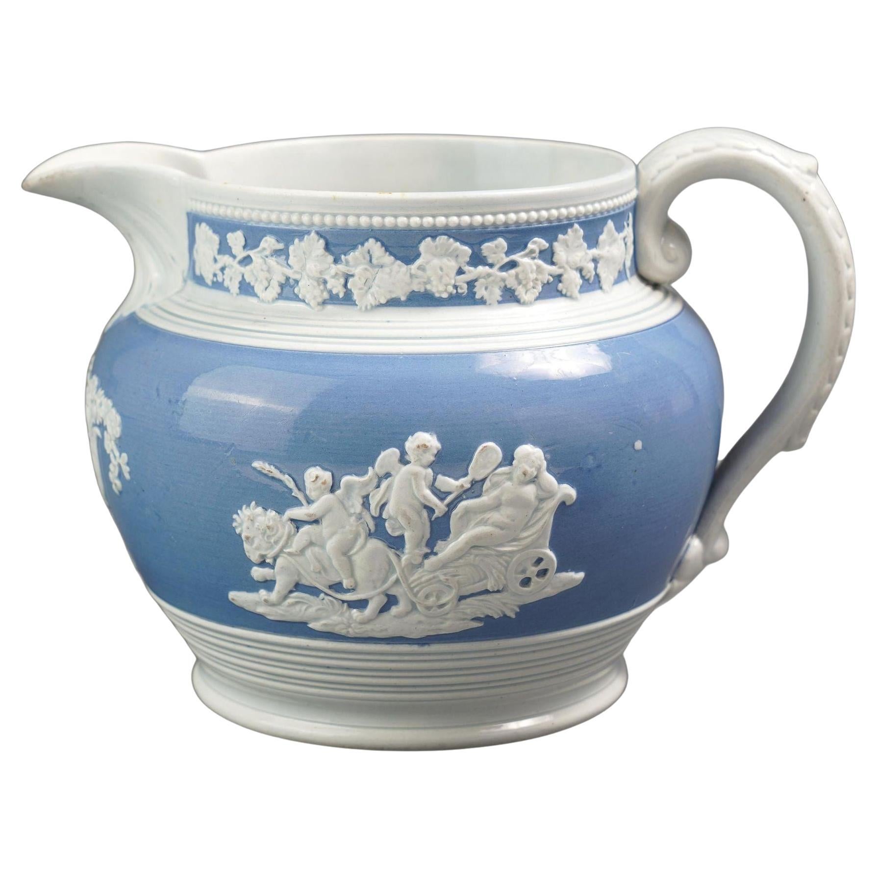 English Staffordshire pearlware pitcher by Chetham & Woolley, 1820-30 For Sale