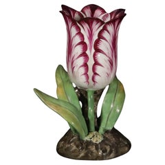 English Staffordshire Porcelain Large Puce Tulip Vase
