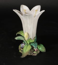 English Staffordshire Porcelain White Lily Vase