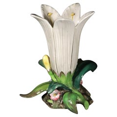 English Staffordshire Porcelain White Lily Vase