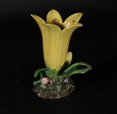 English Staffordshire Porcelain Yellow Lily Vase