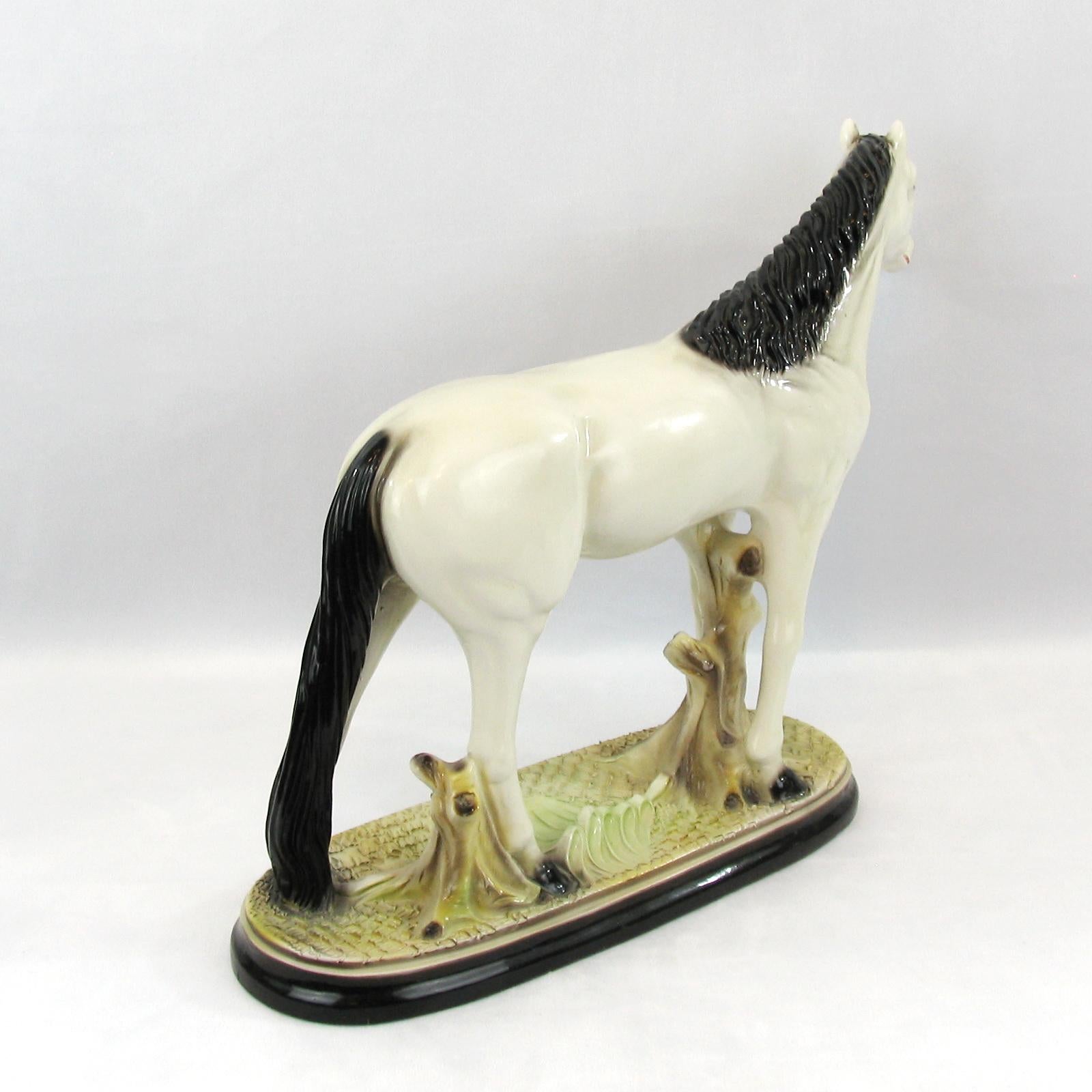 English Staffordshire Pottery Horse, Early 20th Century For Sale 9
