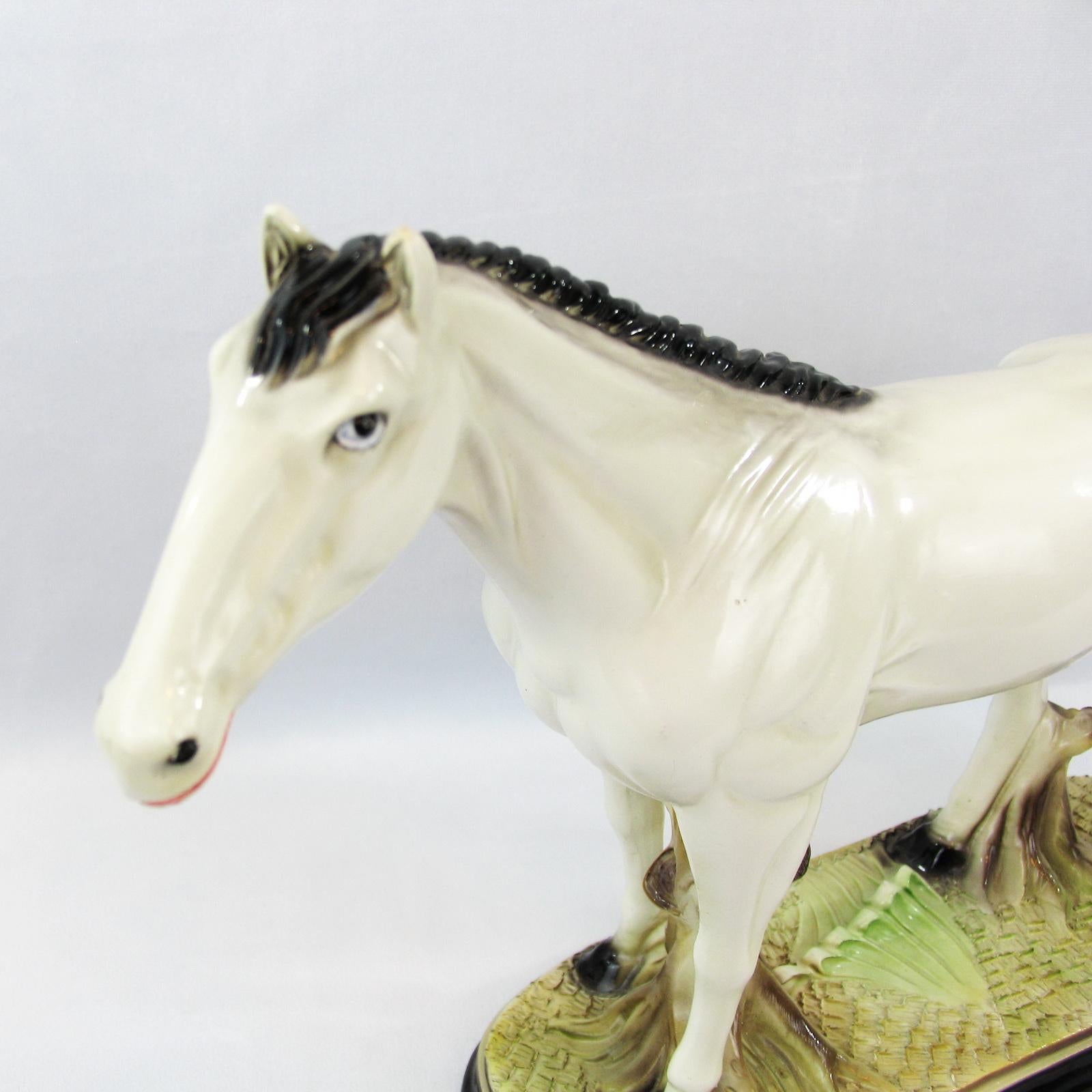 English Staffordshire Pottery Horse, Early 20th Century For Sale 4