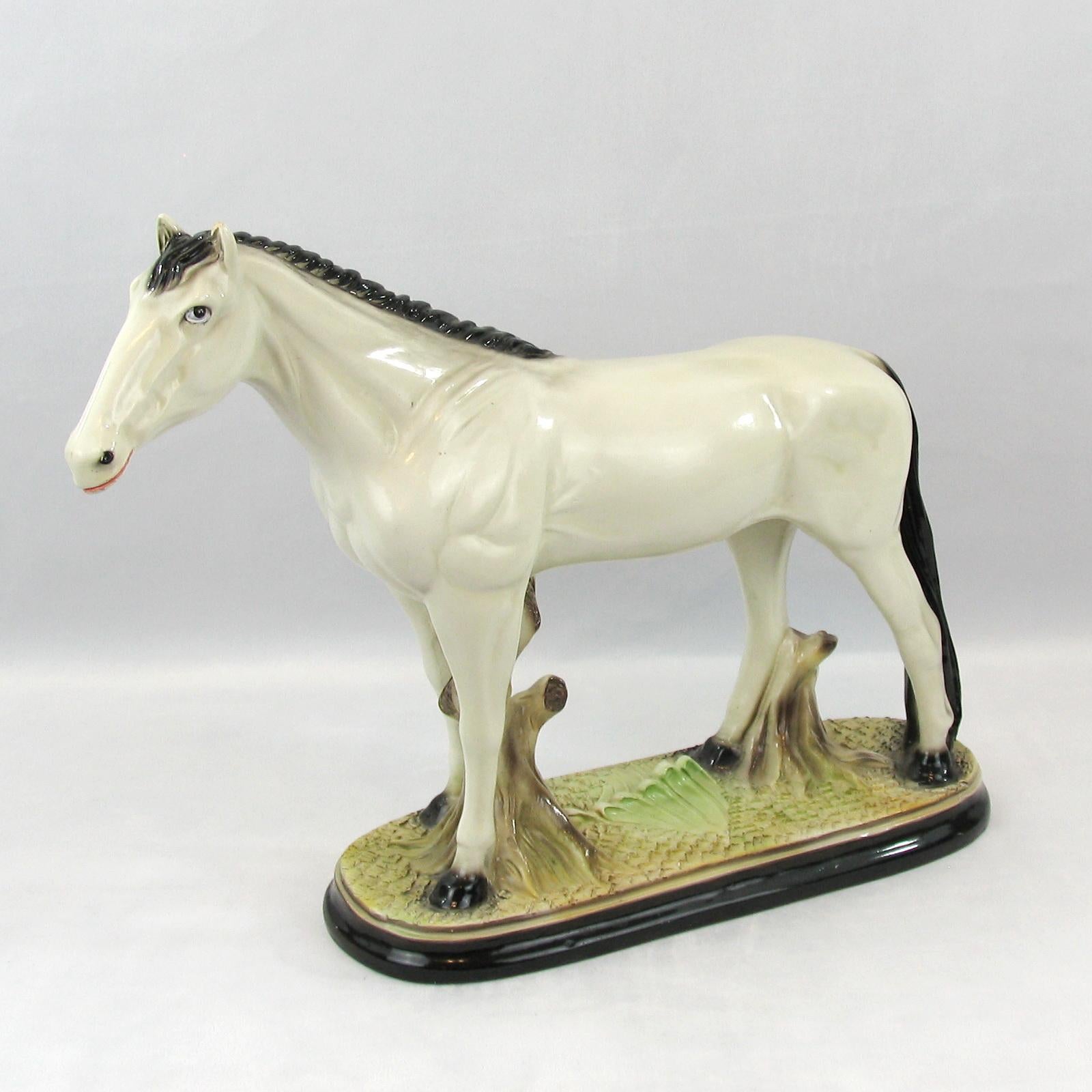 English Staffordshire Pottery Horse, Early 20th Century For Sale 6