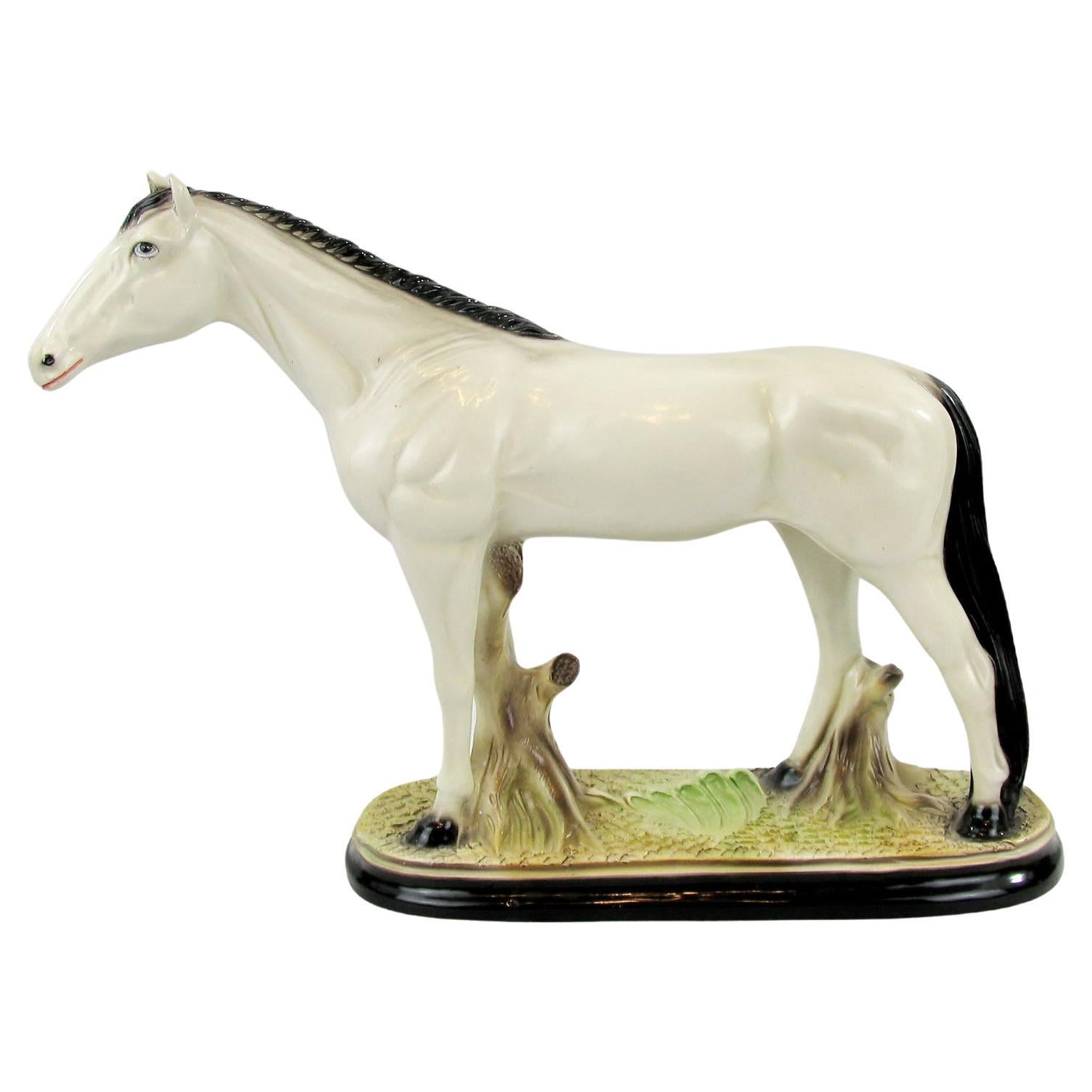 English Staffordshire Pottery Horse, Early 20th Century For Sale