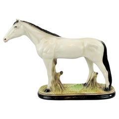 Antique English Staffordshire Pottery Horse, Early 20th Century