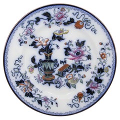 Assiette à motif japonais Chinoiserie English Staffordshire Ridgordshire, vers 1870