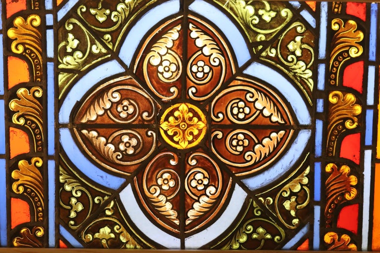 English Stained Glass Window Piece For Sale at 1stDibs