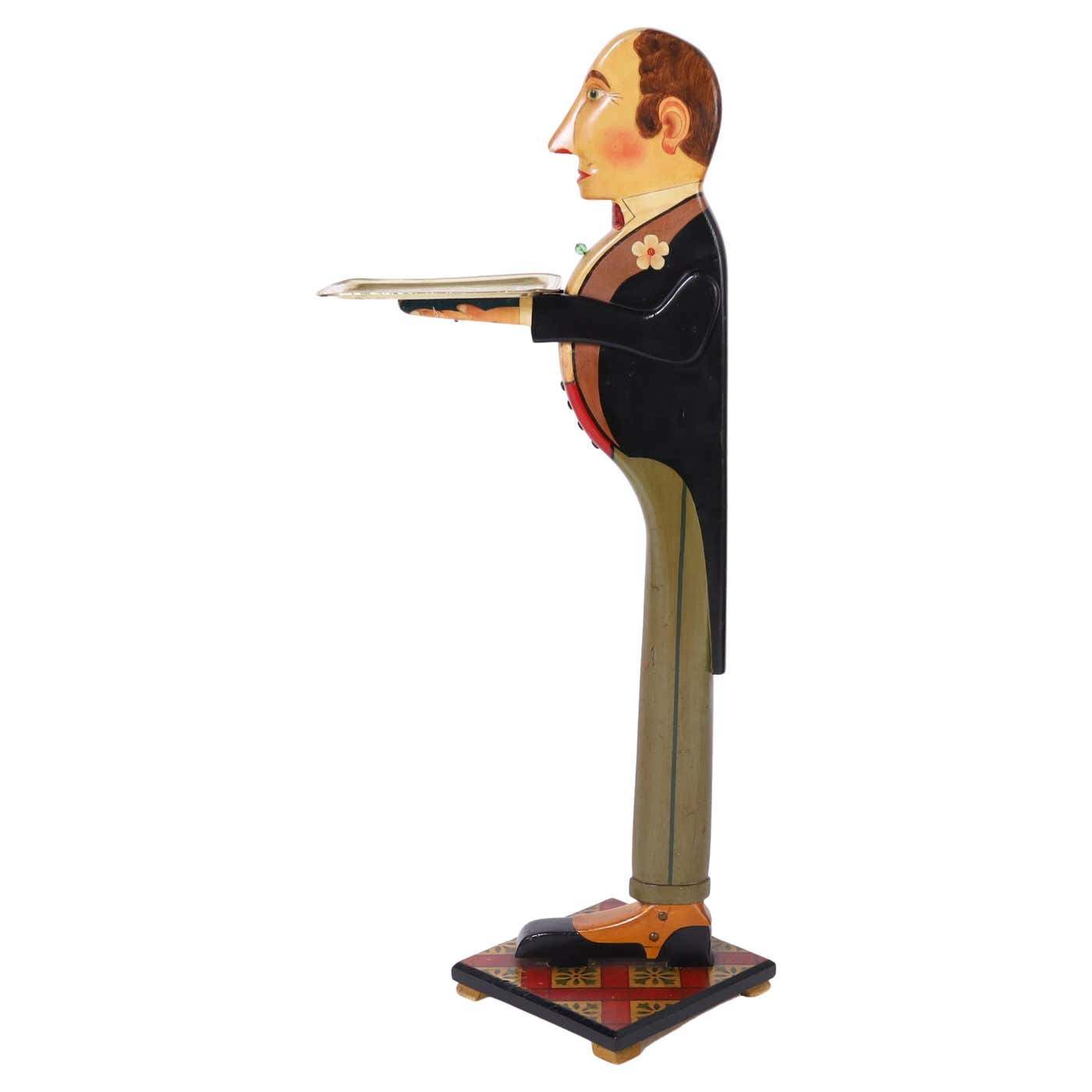 English Standing Butler with Serving Tray For Sale at 1stDibs