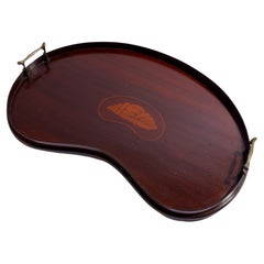 English standing rim tea tray with applied handles, 1880-1900