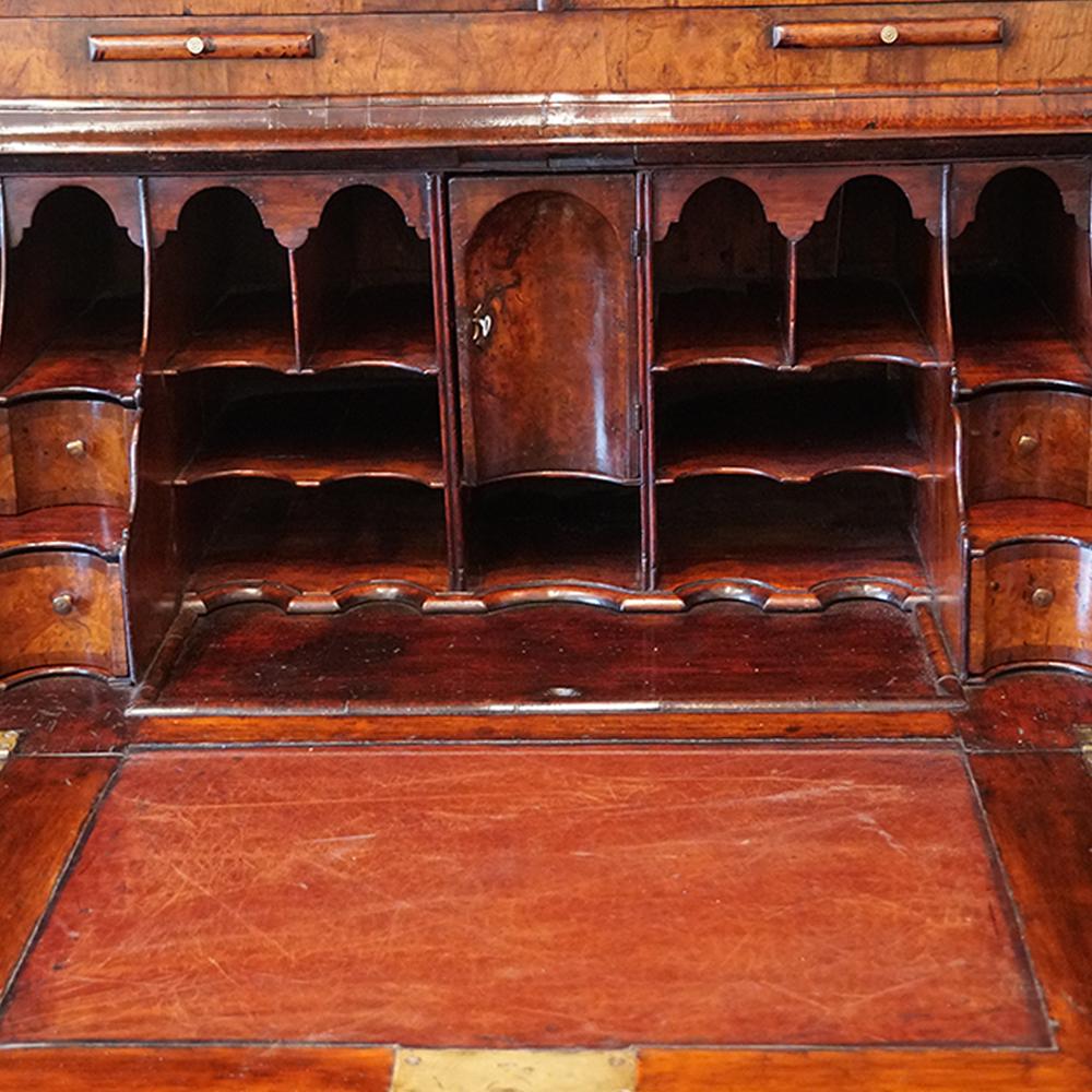 English Stately Home Queen Anne Walnut Bureau Bookcase, circa 1705 11