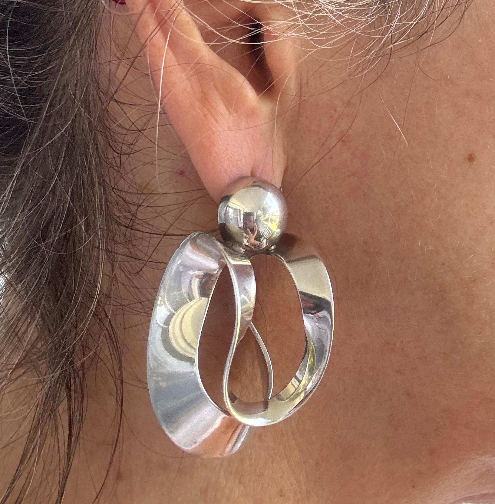 Orecchini a lobo in argento sterling inglese 1