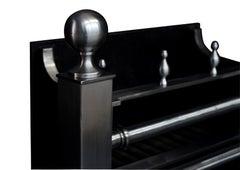 English Steel Firegrate with Ball Finials