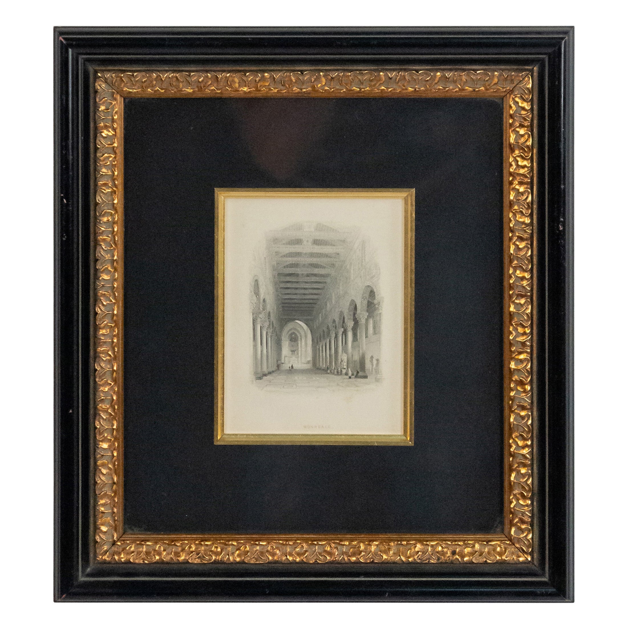 Gravure anglaise sur plaque d'acier d'une cathédrale