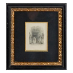 English Steel Plate Engraving of a Cathedral