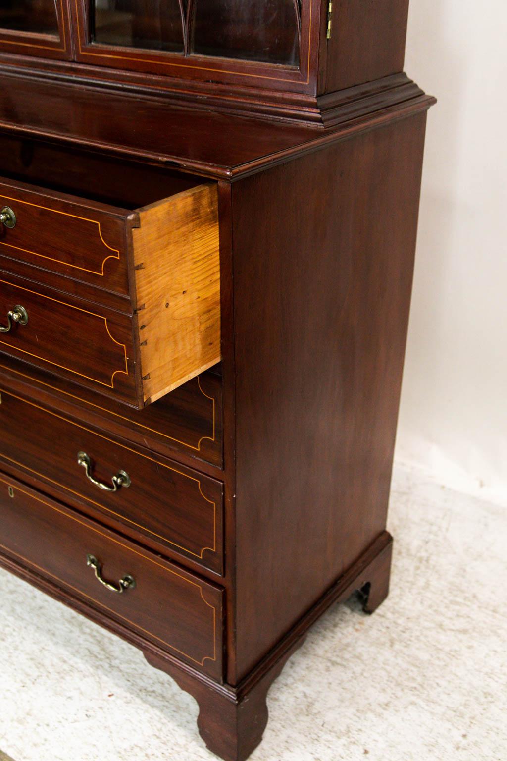 Ottone Libreria intarsiata inglese Stepback