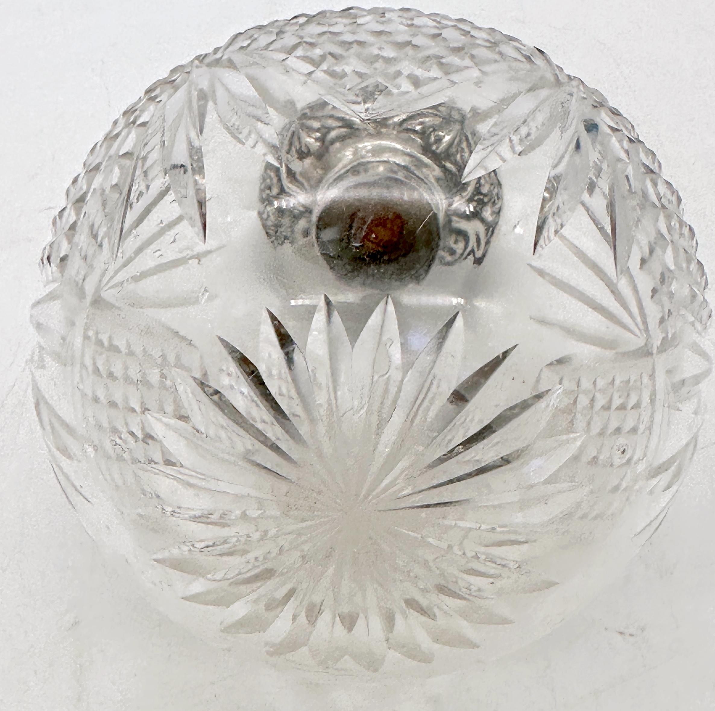 Perfume inglés de cristal tallado y esterlina, Birmingham 1905, William Dudley' en venta 4