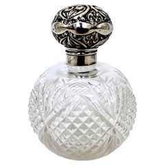 English Sterling Cut Glass & Sterling Perfume, Birmingham 1905, William Dudley’
