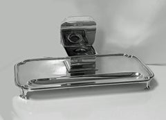 English Sterling Georgian Style Inkstand Inkwell, London 1925 Harrods