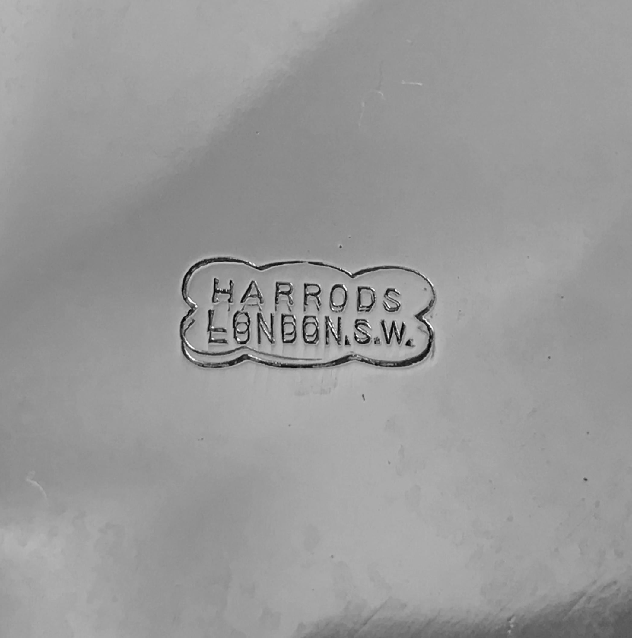 English Sterling Georgian Style Inkstand Inkwell, London 1925 Harrods 1