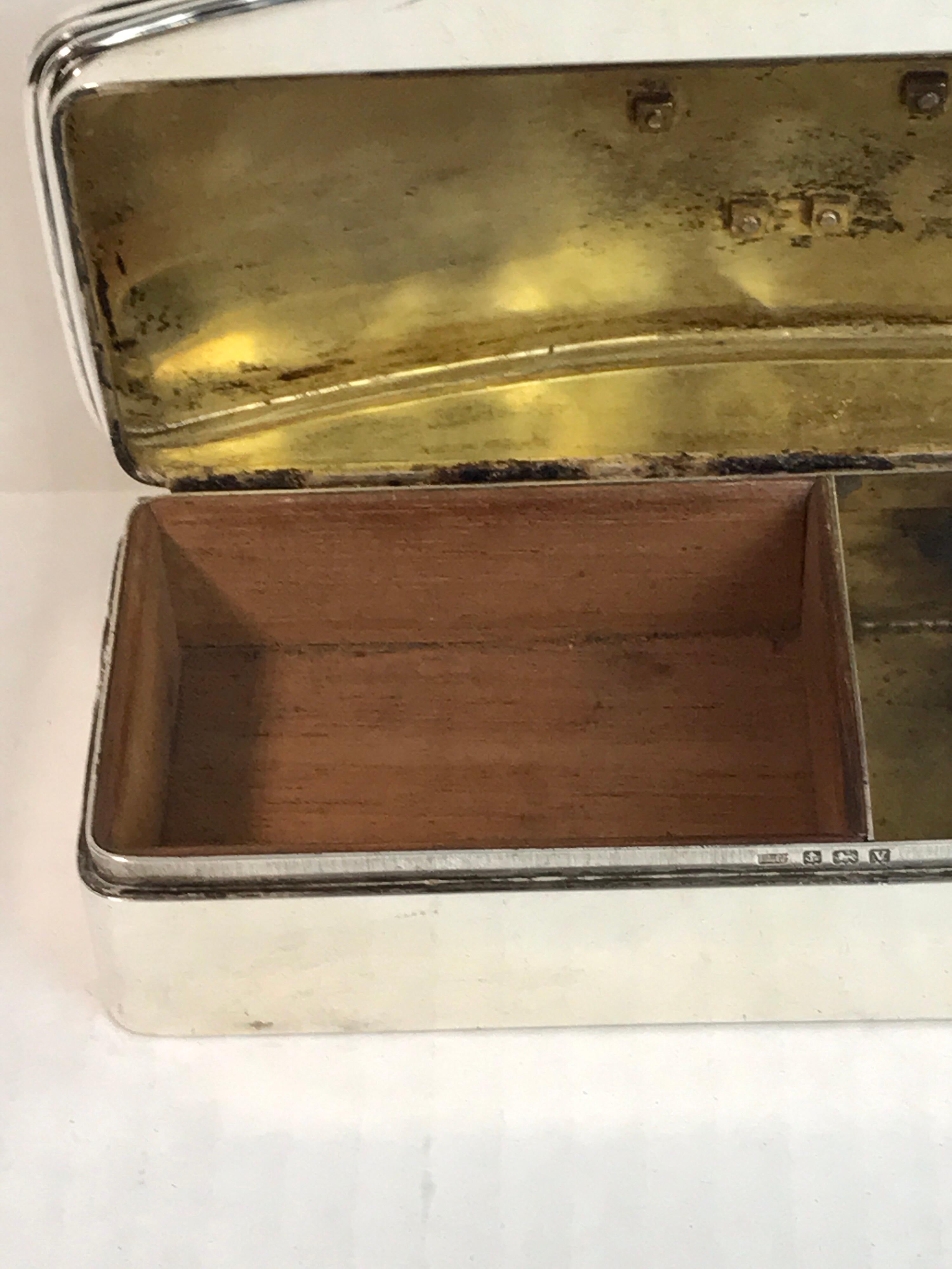 English Sterling and Gold Smoking Box with Cypher of King Edward VII 2