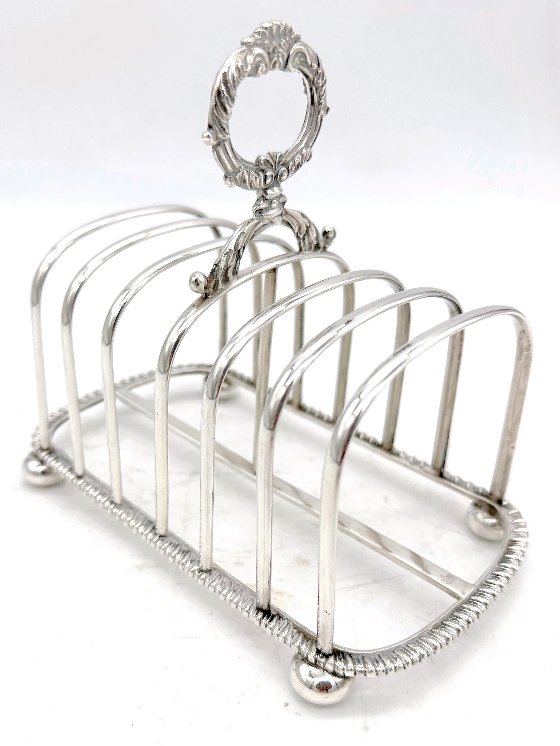 Portacartas o tostador inglés de plata esterlina, Londres, 1900, Johnson, Walker & Tolhurst Georgiano en venta