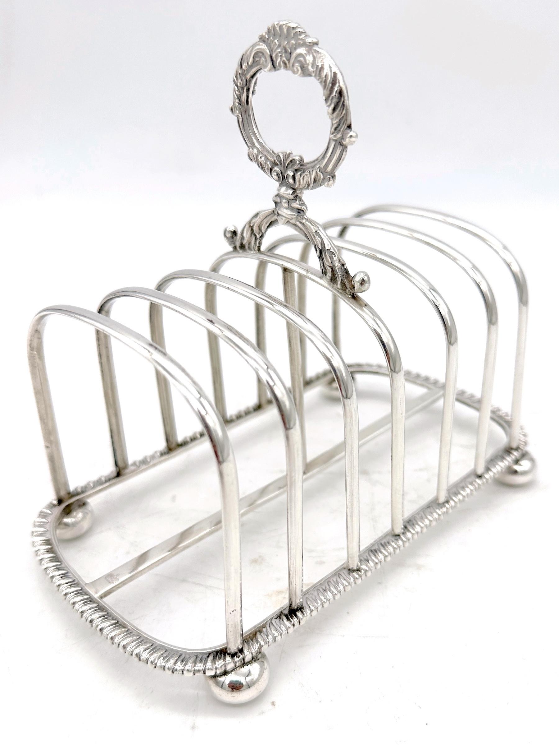 Portacartas o tostador inglés de plata esterlina, Londres, 1900, Johnson, Walker & Tolhurst en venta 1