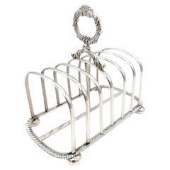 Antique English Sterling Letter or Toast Rack, London, 1900, Johnson, Walker & Tolhurst