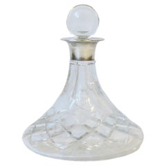English Sterling Silver and Crystal Spirits Liquor Decanter