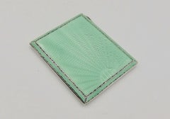 English Sterling Silver and Green Guilloche Enamel Art Deco Cigarette Case