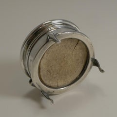 English Sterling Silver and Guilloche Enamel Jewelry / Ring Box