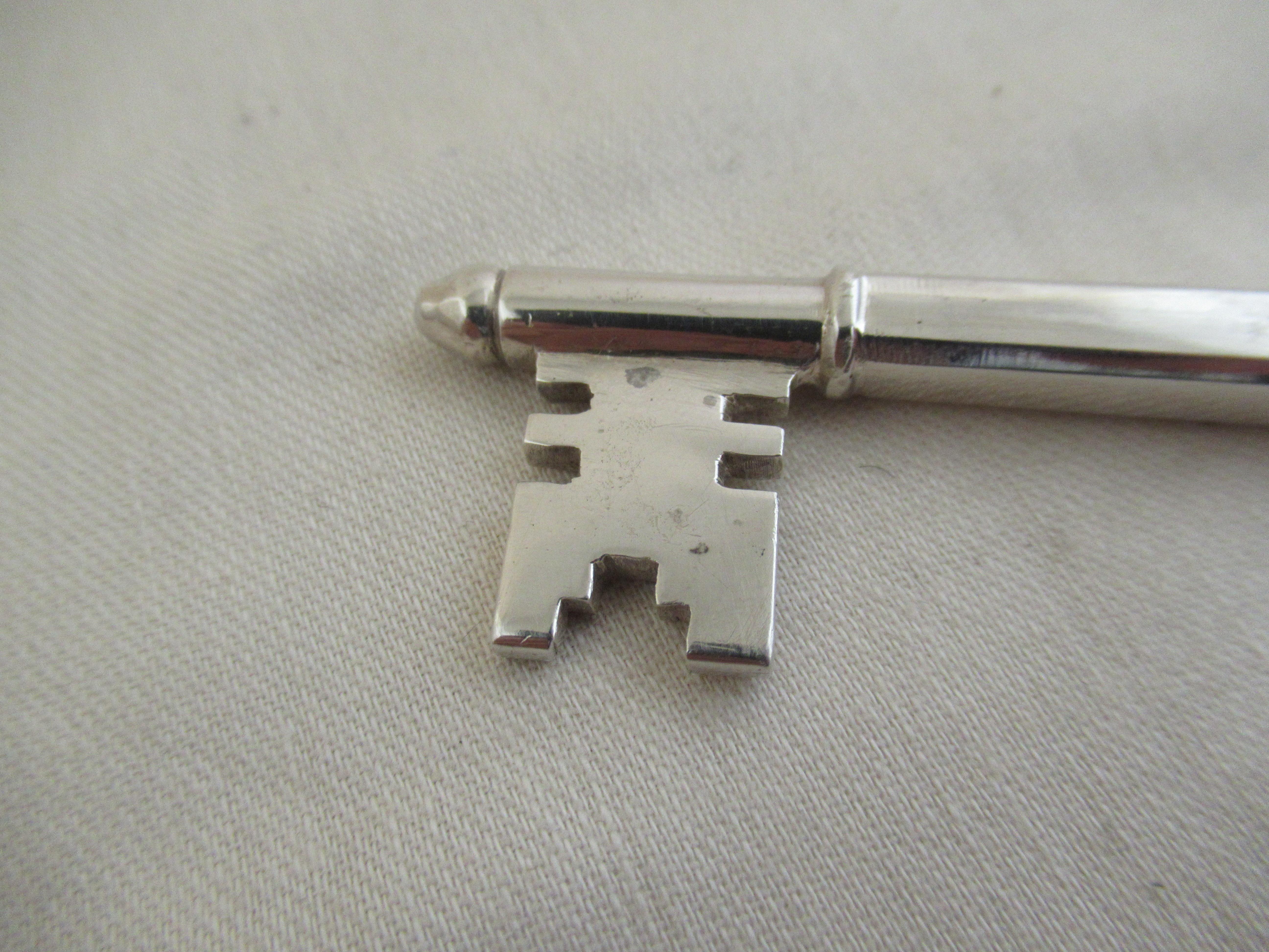 Art Deco English Sterling Silver, Boxed Key of the Door, Hallmarked:- Birmingham 1923 For Sale