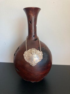 Englisches Sterlingsilber Brandy Karafe Etikett mit Dionysos