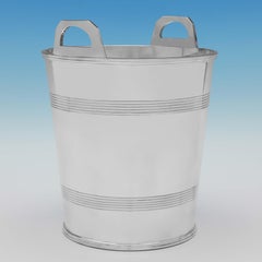 English Sterling Silver Bucket Wine Cooler, London 1966 by C. J. Vander