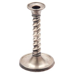 English Sterling Silver Turned Candlestick