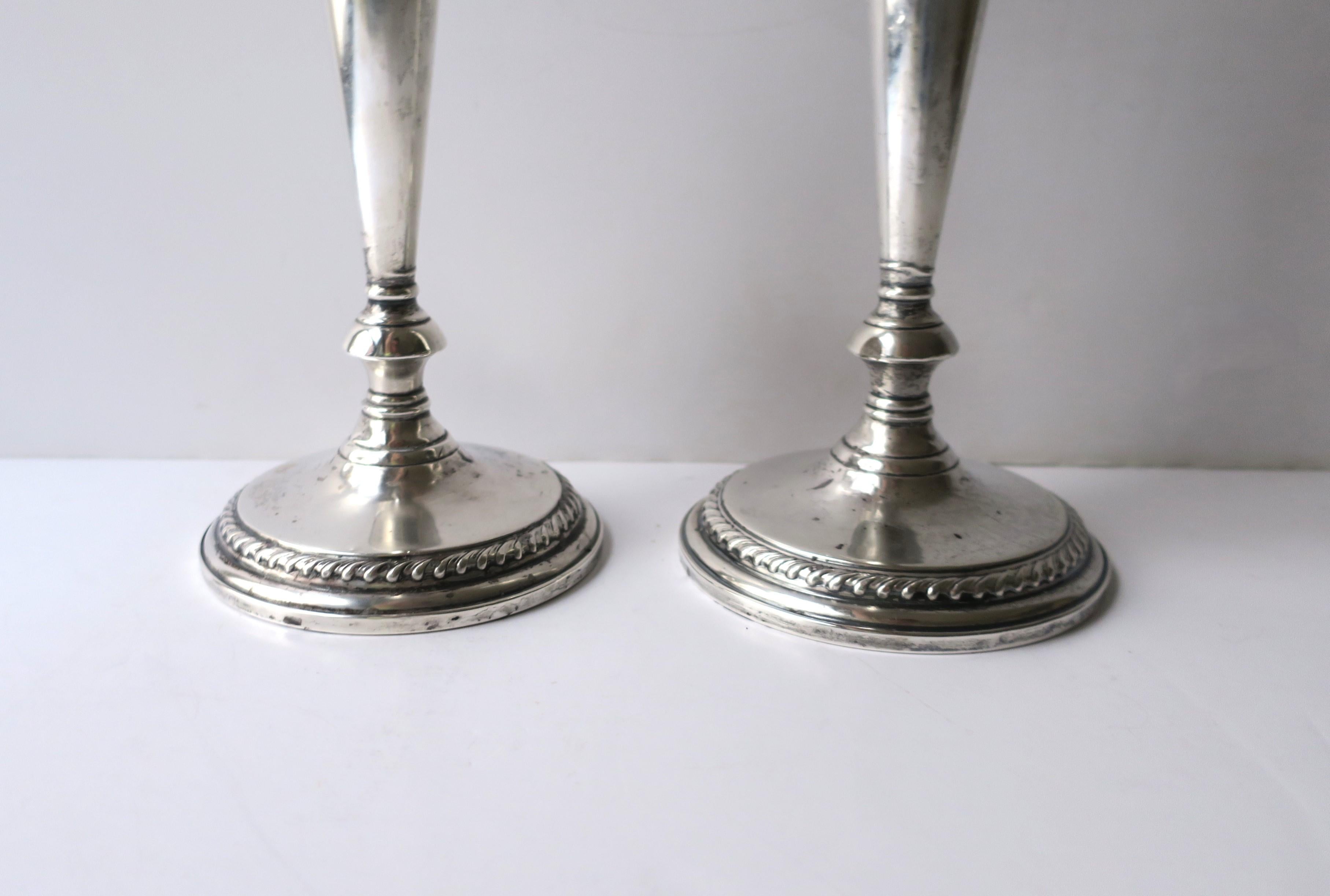 English Sterling Silver Candlesticks, Pair For Sale 5